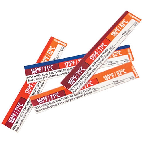 Taylor TempRite Adhesive Back Dishwasher Test Labels -- 12 per case.