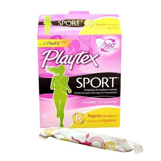 Playtex Regular Sport Unscented Tampon - 18 count per pack -- 12 packs per case