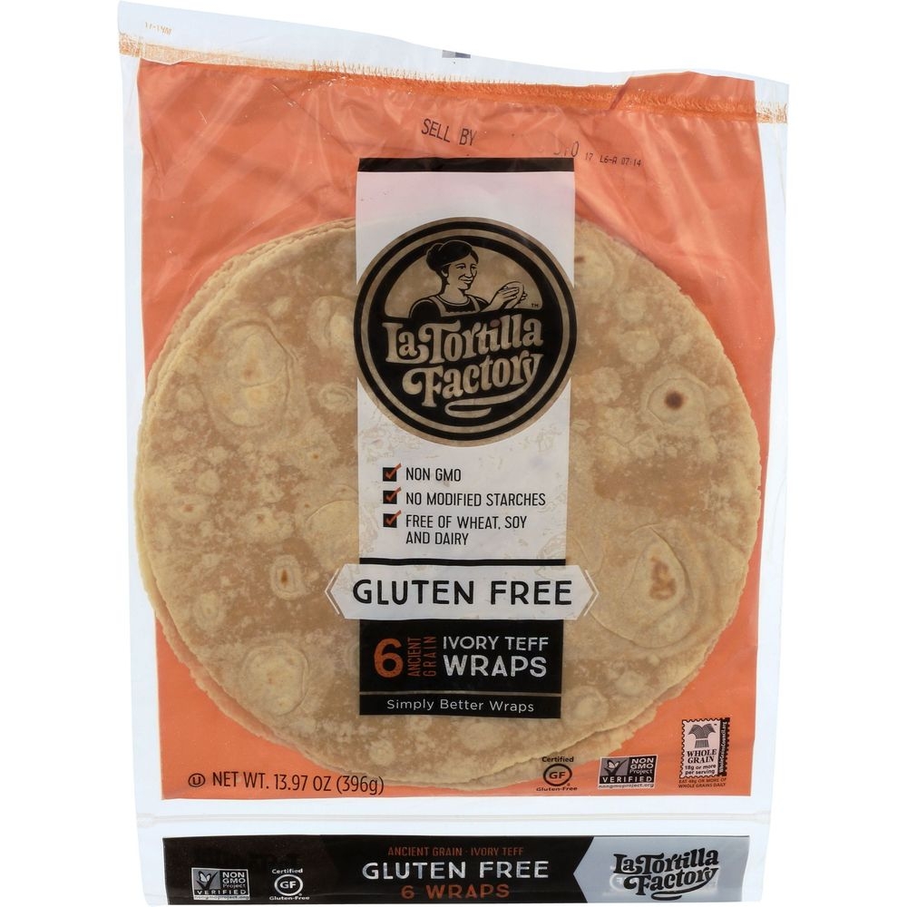 La Tortilla Factory Ancient Grain Ivory Teff Wrap, 13.96 Ounce -- 10 per case