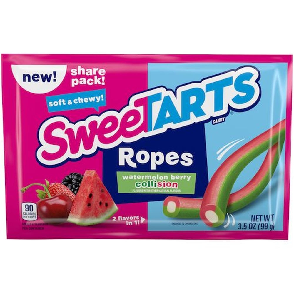 Sweetarts Watermelon Berry Collision Ropes Candy, 3.5 Ounce -- 48 per case