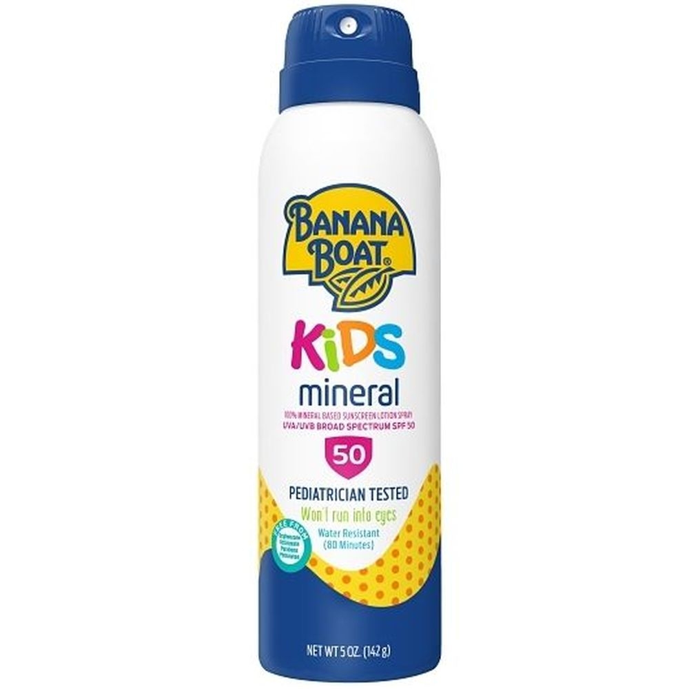 Banana Boat Kids SPF 50 100 Percent Mineral Sunscreen Spray, 5 Ounce -- 12 per case