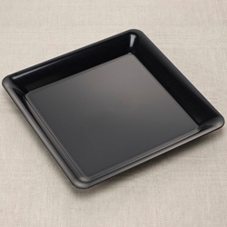 Conserve Black Square Tray, 14 x 14 inch -- 25 per case.
