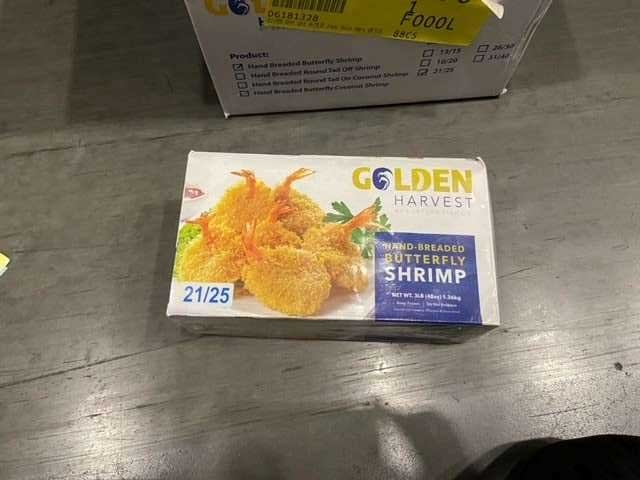 Golden Harvest 21/25 Count Butterfly Clean Tail Breaded Shrimp, 3 Pound -- 4 per case