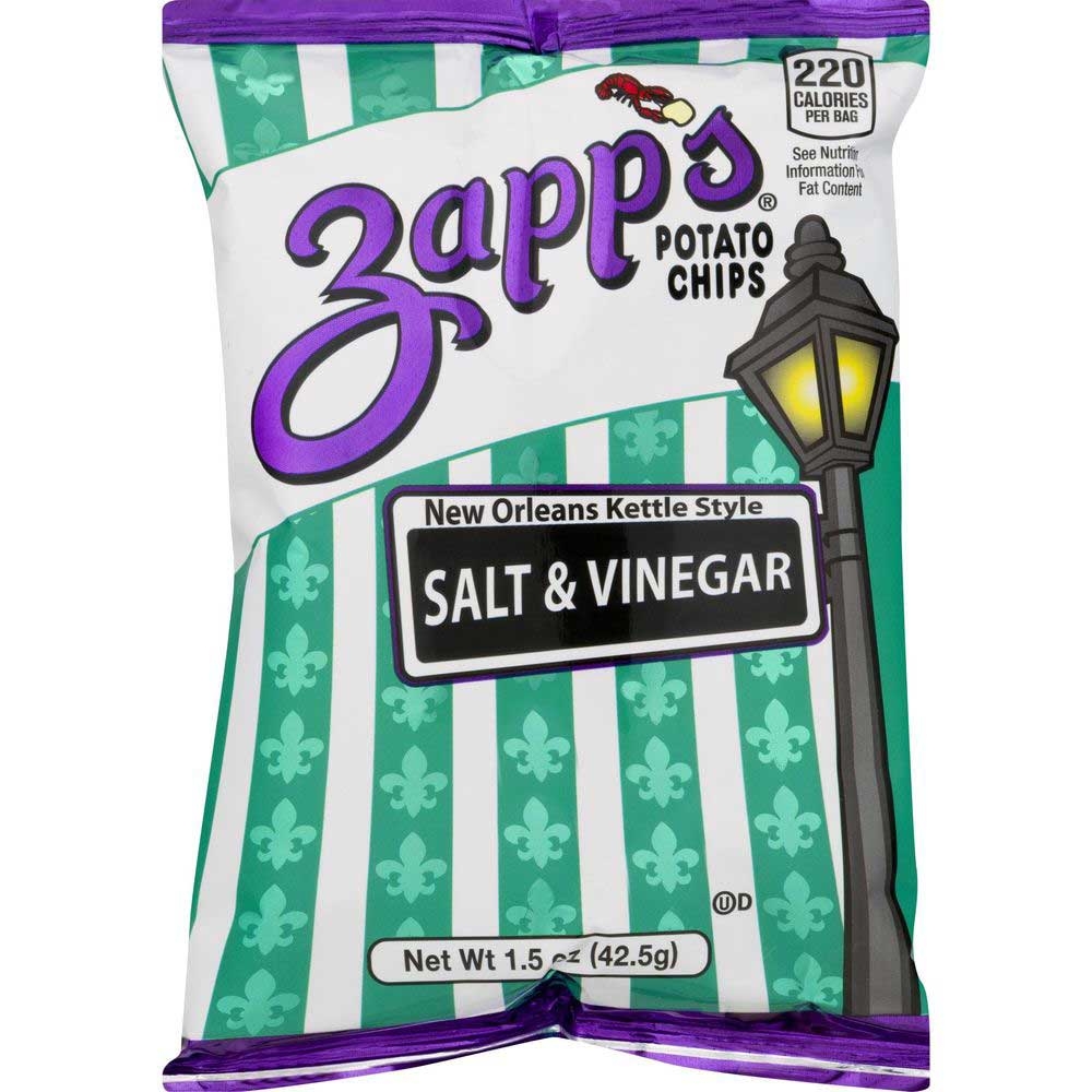 Zapps Salt and Vinegar Potato Chips, 1.5 Ounce -- 60 per case.