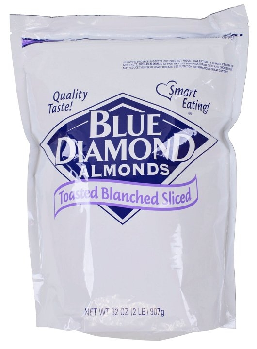 Sugar Foods Sliced Toasted Blanched Almonds, 2 Pound -- 8 per case.