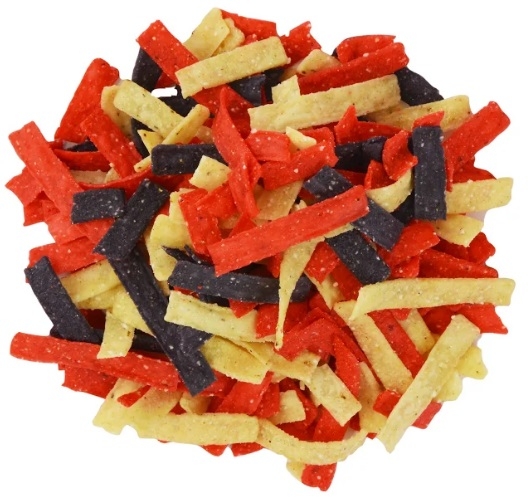 Sugar Foods Tri Color Tortilla Strips, 3.13 Pound.