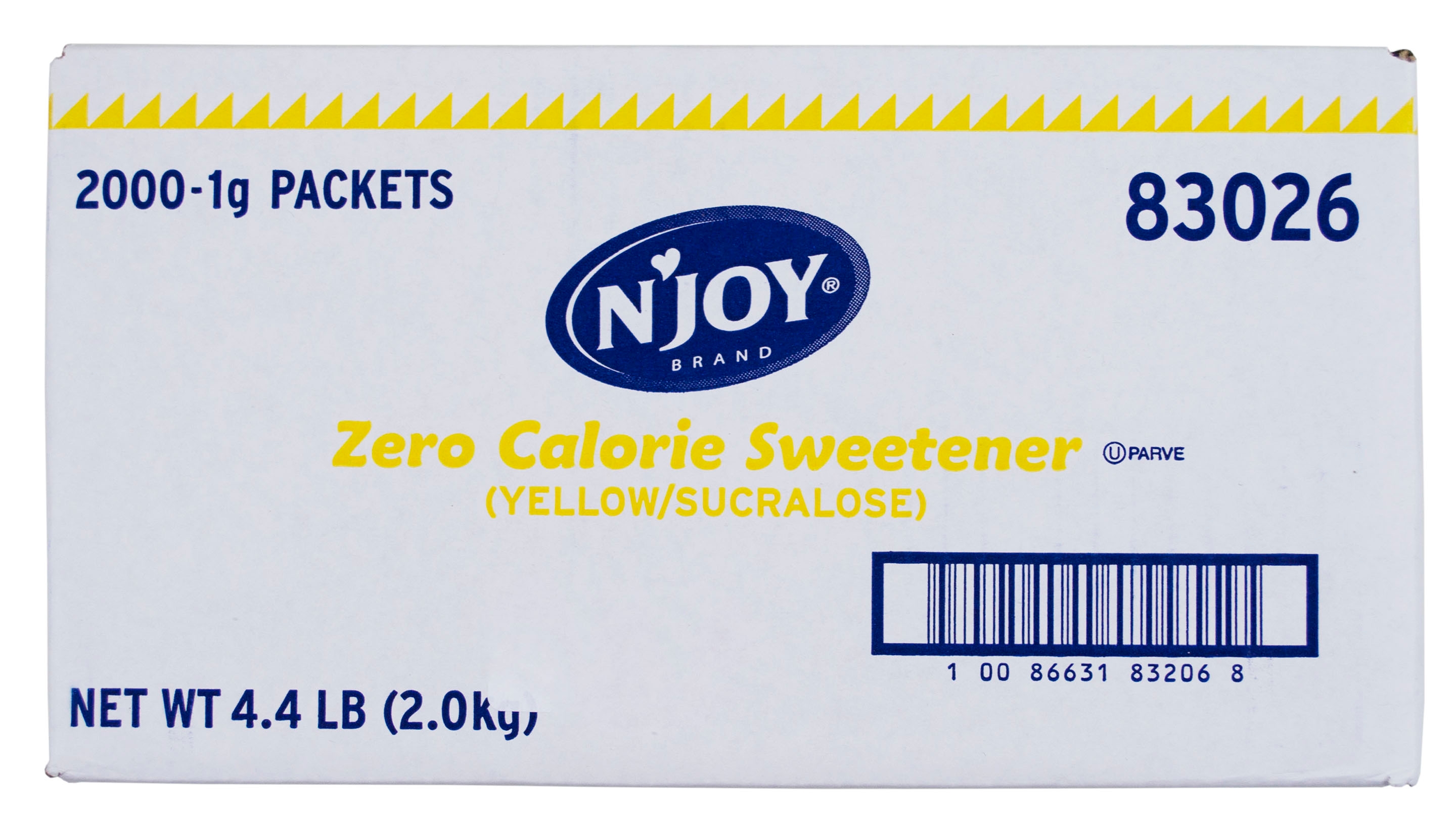 Njoy Yellow Sucralose Sugar Substitute, 1 Gram -- 2000 per case.