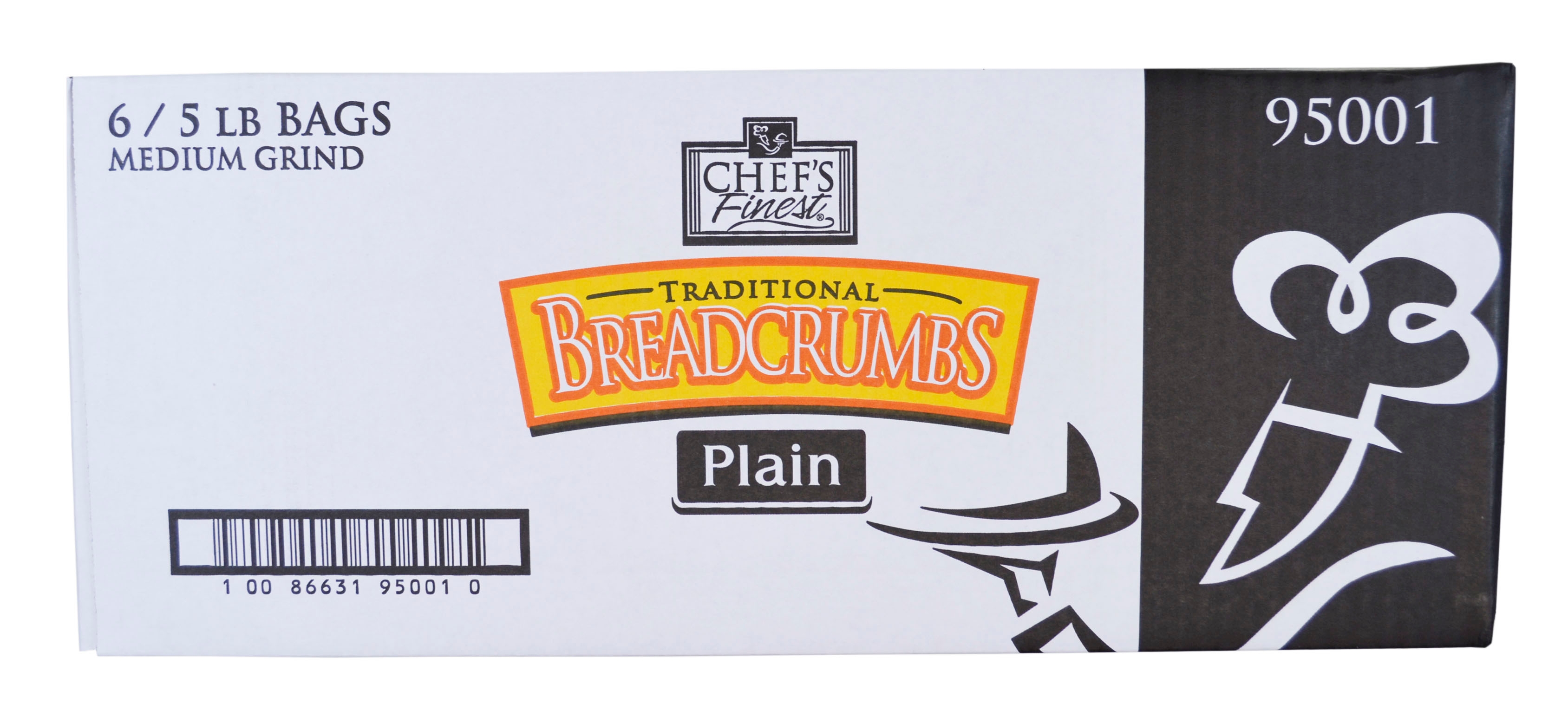 Chefs Finest Crumbled Medium Plain Bread Crumbs, 5 Pound -- 6 per case