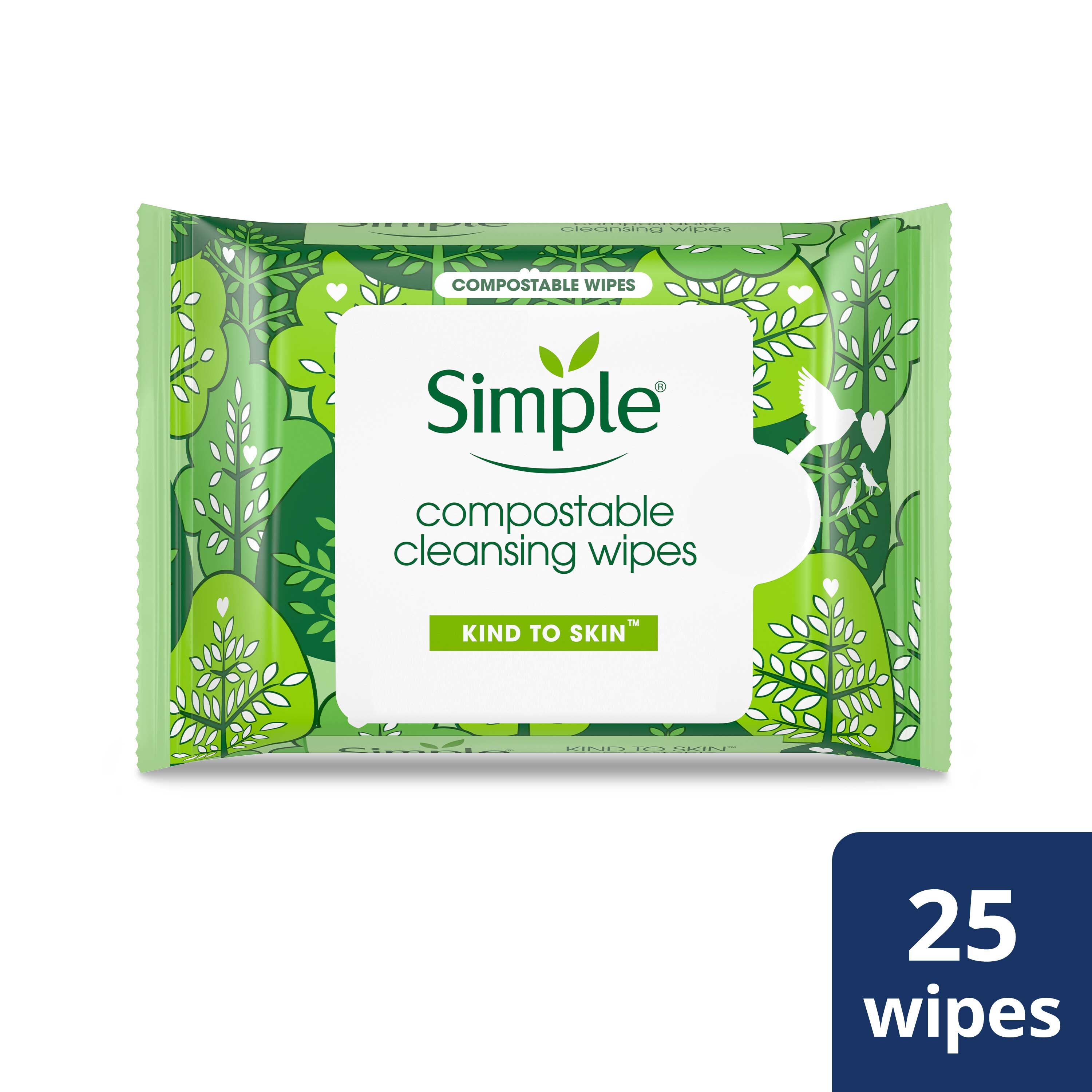 Simple Kind Cleansing Facial Wipes - 25 wipes per pack -- 6 packs per case