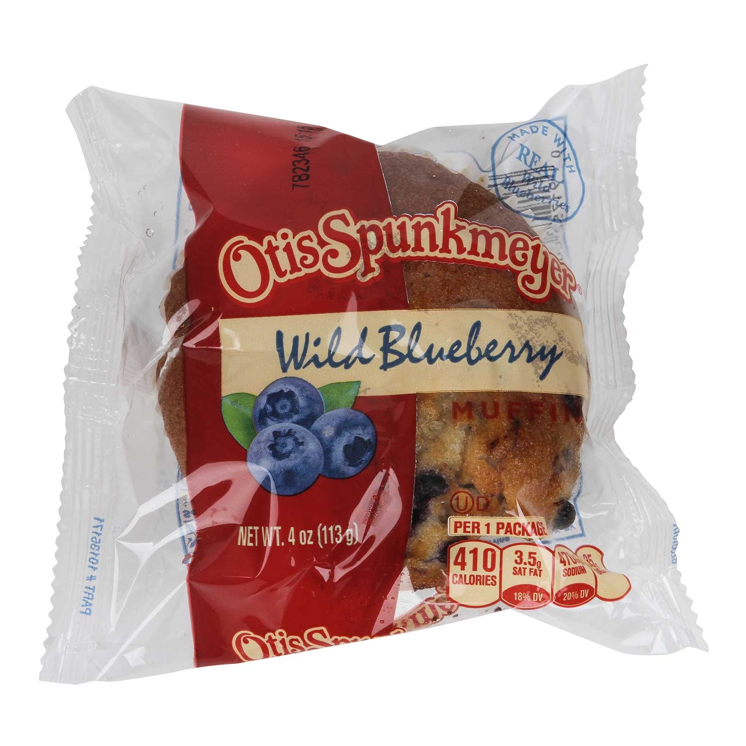 Otis Spunkmeyer Delicious Essentials Wild Blueberry Muffin, 4 Ounce -- 24 per case.