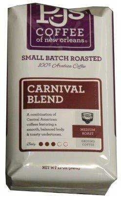 PJs Coffee of New Orleans Carnival Blend Ground Coffee, 12 Ounce -- 6 per case