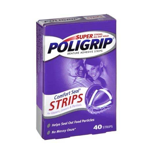 Poligrip Comfort Seal Denture Adhesive Strips - 40 count per pack -- 24 packs per case