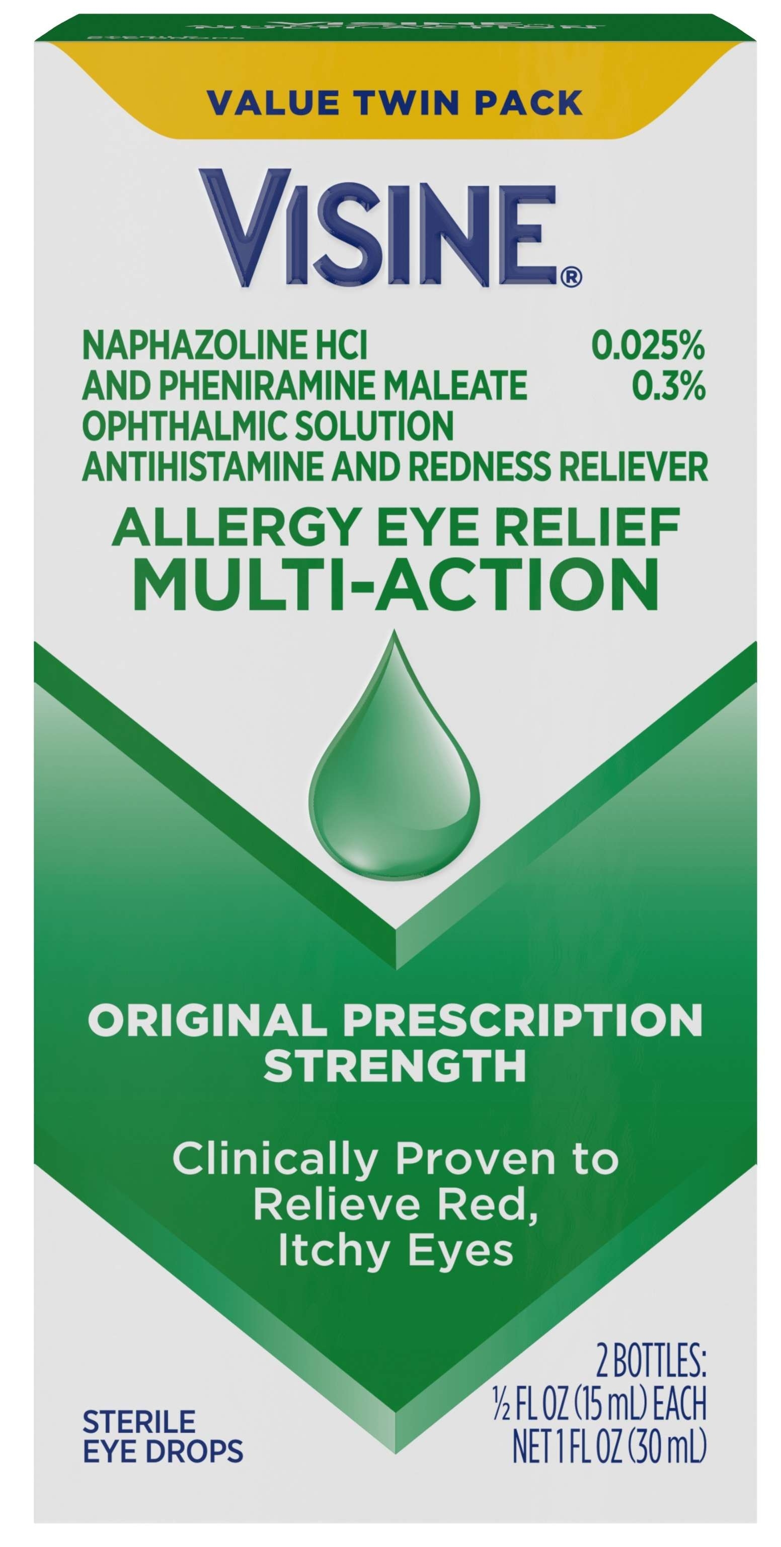 Visine Eye Allergy Relief - Twin Pack, 1 Fluid Ounce Bottle -- 24 per case