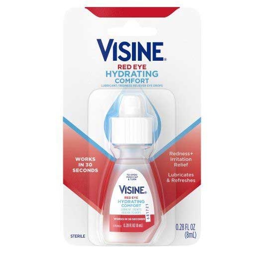 Visine Red Eye Hydrating Comfort Redness Relief Eye Drops, 0.28 Fluid Ounce -- 36 per case