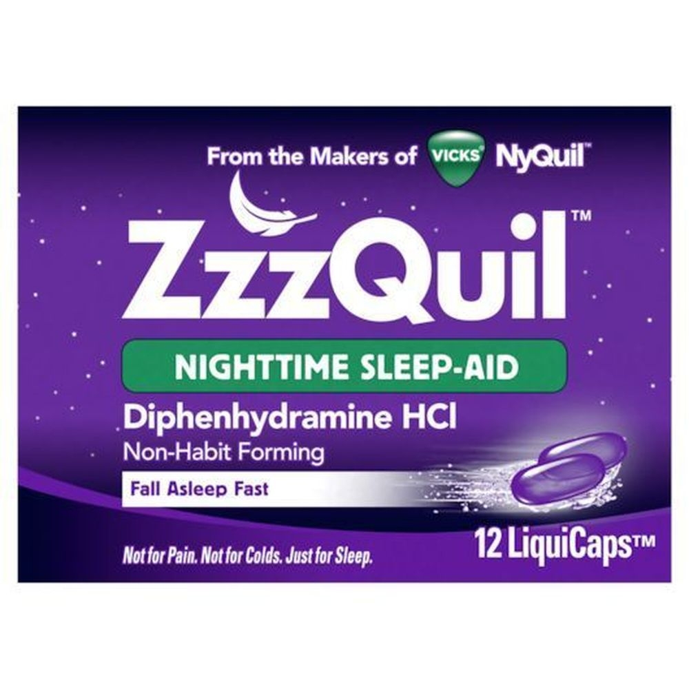 Vicks Zzzquil Night Time Sleep Aid Liquicaps, 12 count -- 24 per case