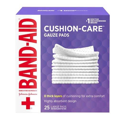 Johnson and Johnson Band-Aid Large Gauze Pad, 4 x 4 inch - 25 count per pack -- 24 packs per case