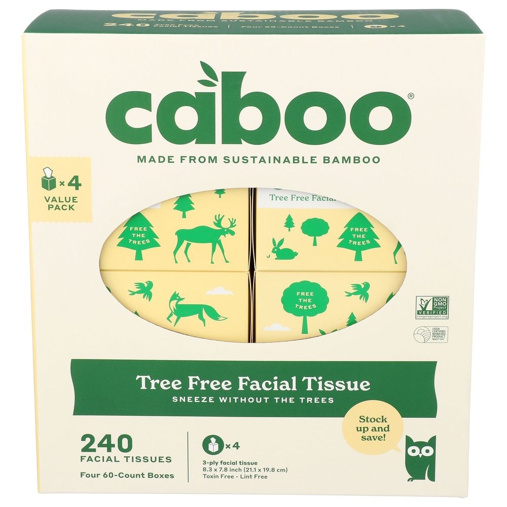 Caboo Tree Free Facial Tissue Paper, 240 count -- 6 per case