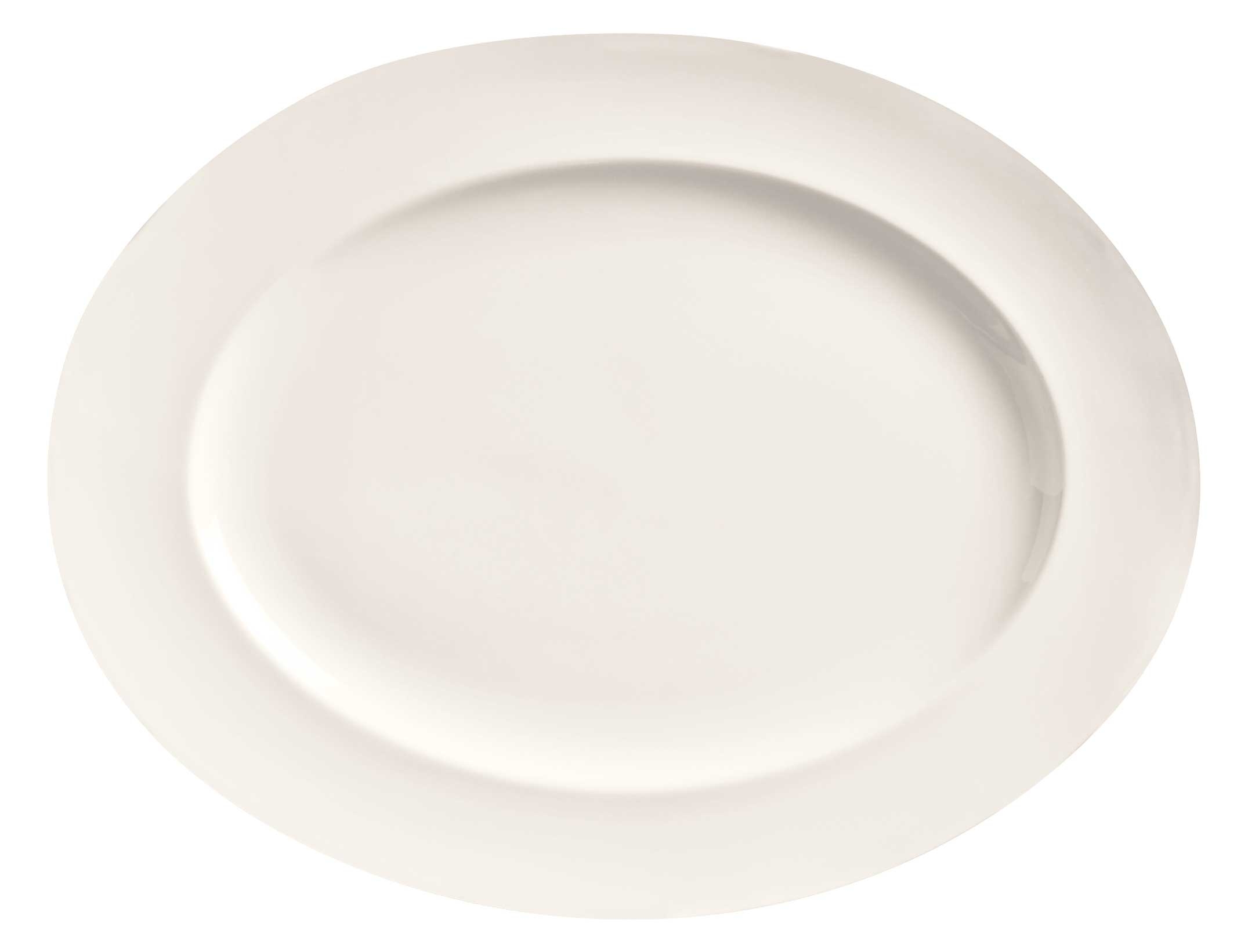 World Tableware Basics Collection Medium Rim Porcelain Bright White Platter, 11.125 x 8.75 inch -- 12 per case.