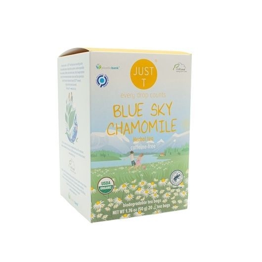 Just T Blue Sky Chamomile Herbal Tea - Pyramid Box, 20 count -- 6 per case