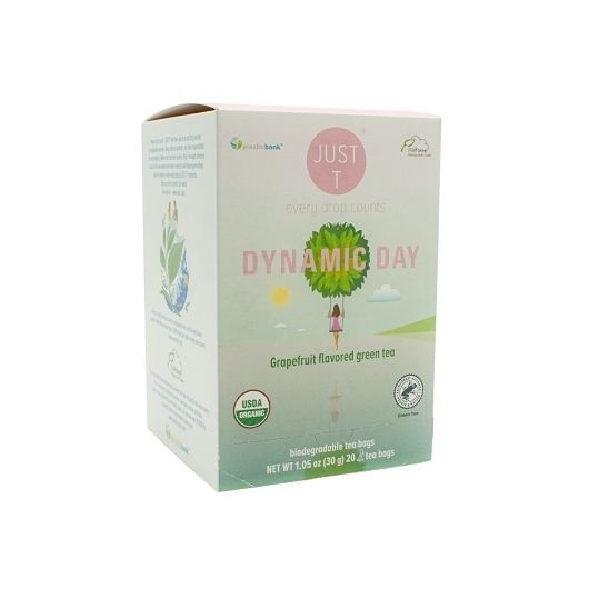 Just T Dynamic Day Green Tea - Pyramid Box, 20 count -- 6 per case
