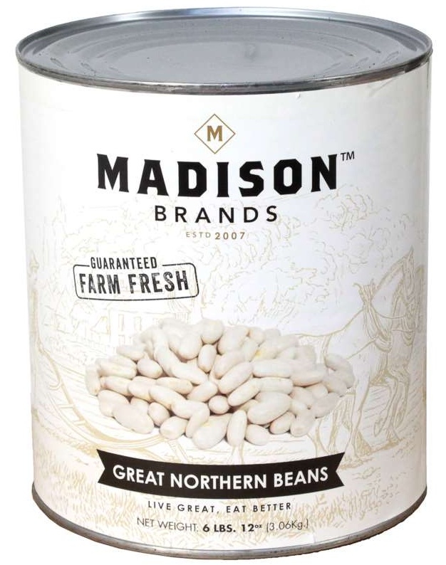 Commodity Canned Fruit and Vegetables Great Northern Fancy Beans, 110 Ounce -- 6 per case
