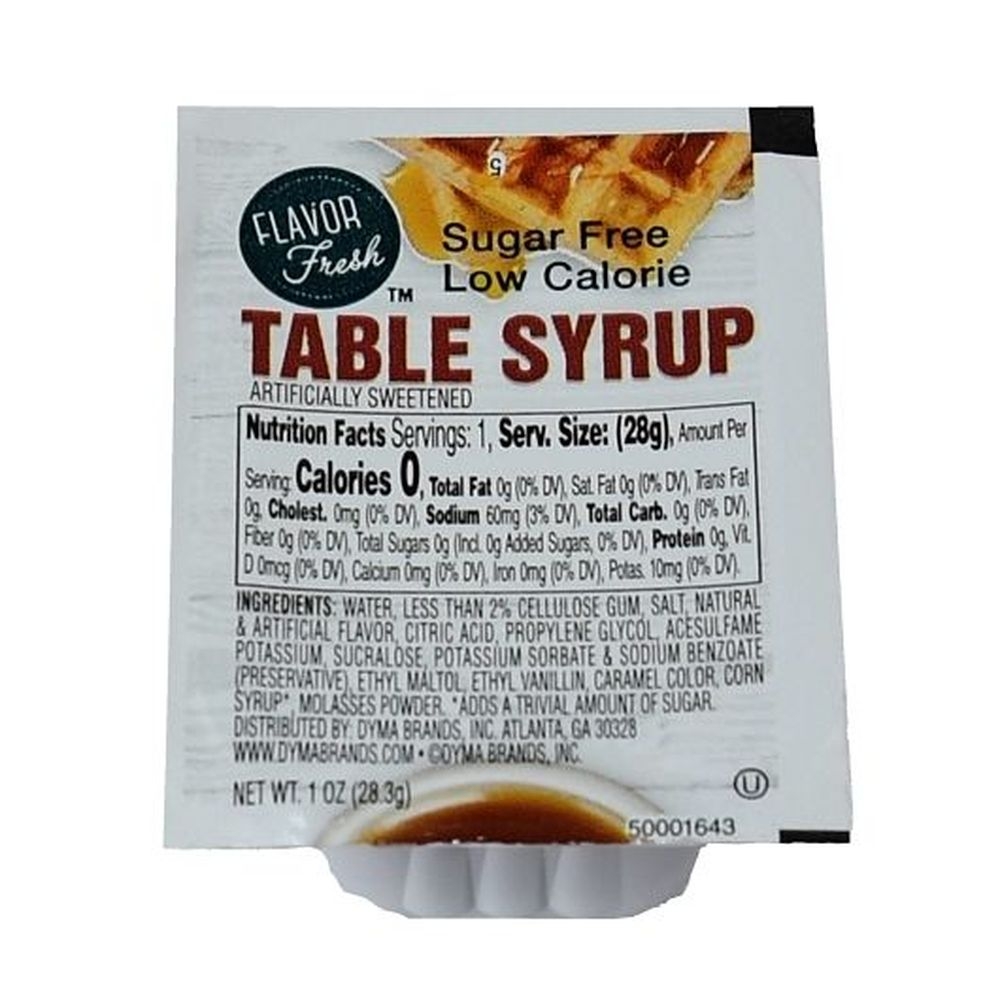 Flavor Fresh Sugar Free Syrup Cup, 1 Ounce -- 100 per case.