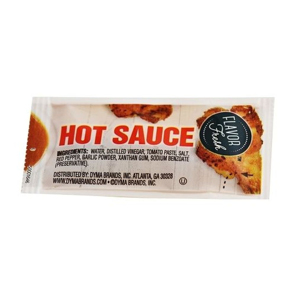 Flavor Fresh Hot Sauce Pouch, 7 Gram -- 200 per case.