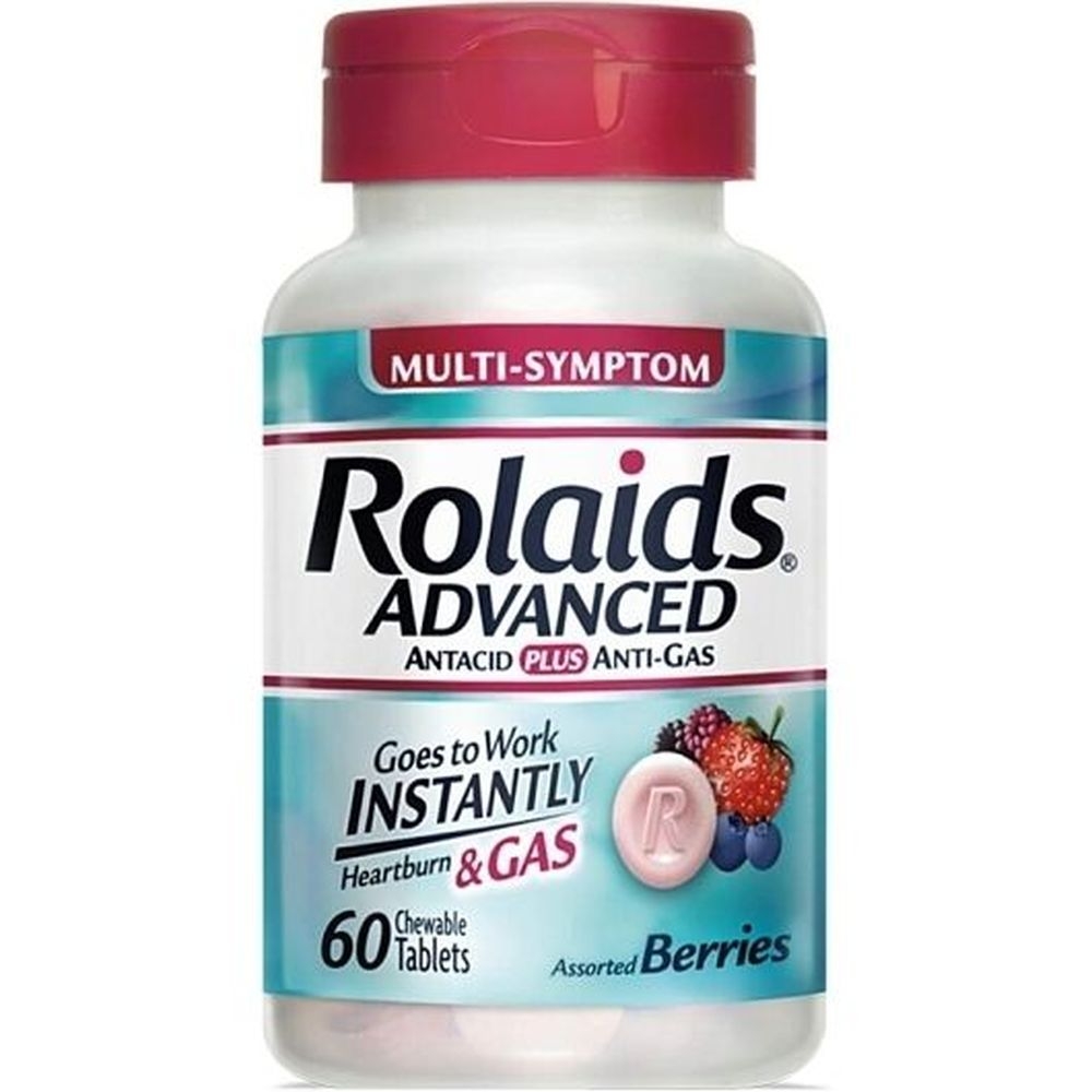Rolaids Multi Symptom Wild Berry Stomach Chewable Tablet, 60 count - 24 per case