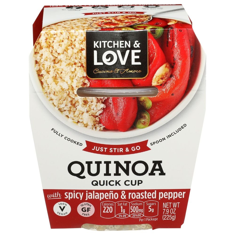 Kitchen and Love Quinoa Quick Cup with Spicy Jalapeno and Roasted Peppers, 7.9 Ounce -- 6 per case