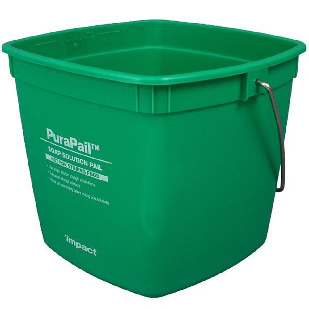 Impact PuraPail Green Utility Cleaning Pail, 3 Quart Capacity