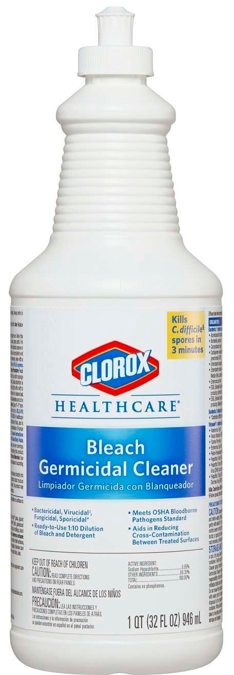 Clorox Healthcare Germicidal Cleaner with Bleach, 31 Fluid Ounce -- 6 per case