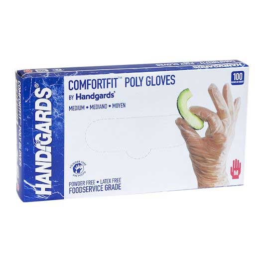 Handgards Comfortfit Powder Free Medium Poly Gloves - 100 count per pack -- 10 packs per case