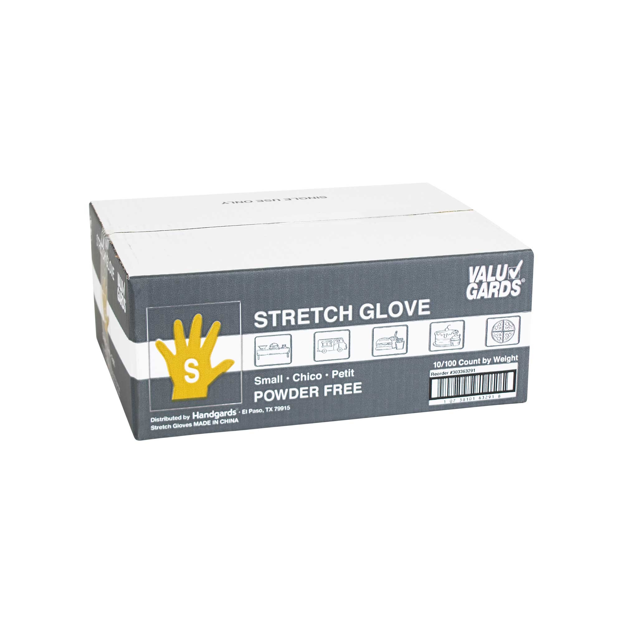HandGards ValuGards Stretch Poly Clear Disposable Small Glove -- 1000 per case.