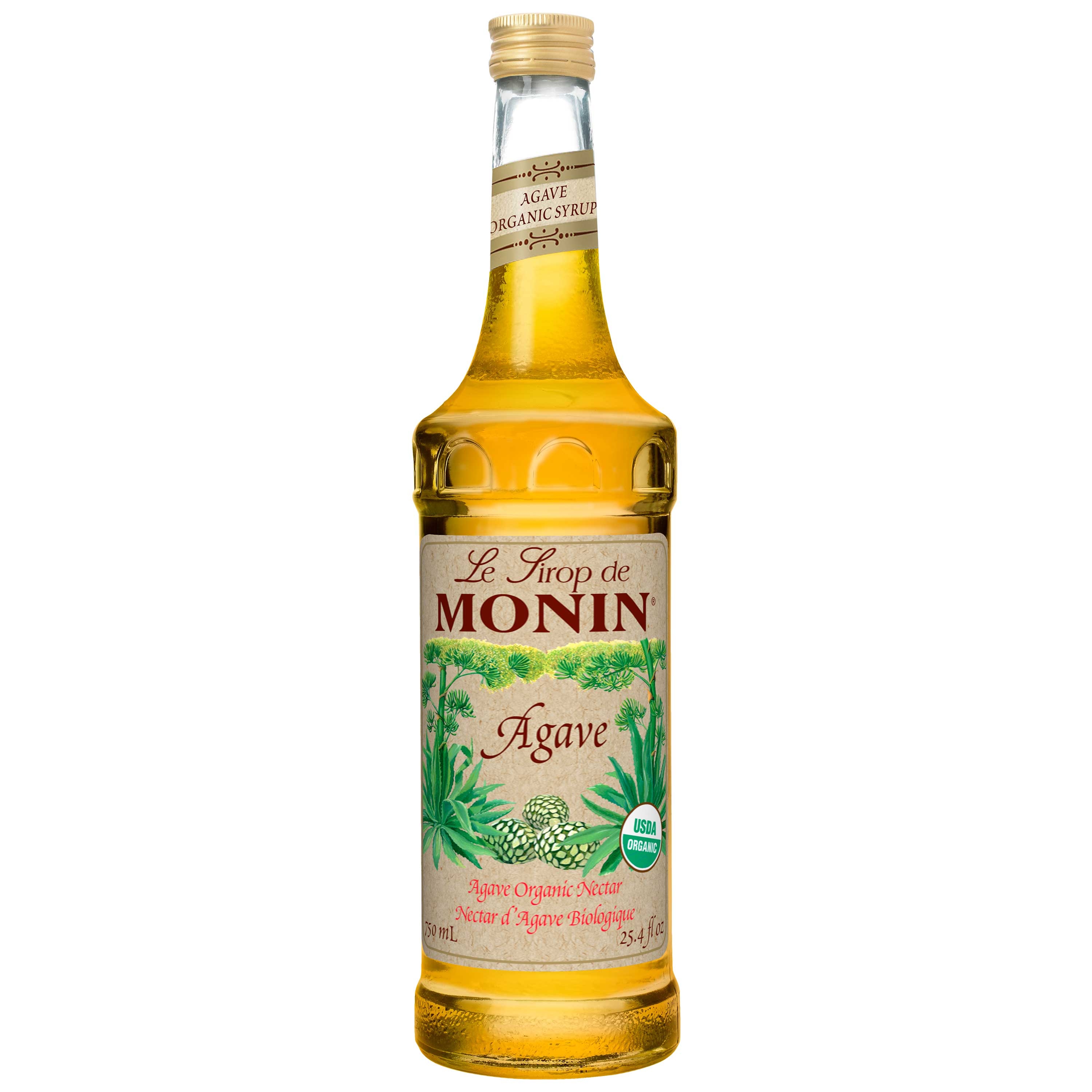 Monin Organic Agave Nectar Syrup, 750 Milliliter -- 6 per case.