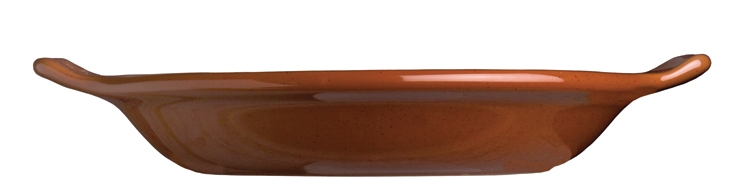 Syracuse China Terracotta Brown Handled Baker, 20.5 Ounce -- 6 per case.