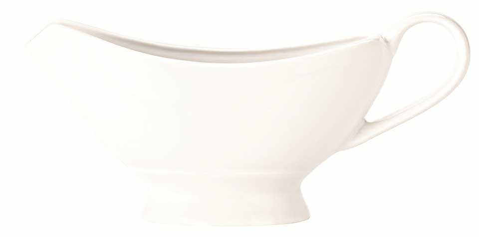 Syracuse Lunar Universal White Sauce Boat, 7 Ounce -- 12 per case.