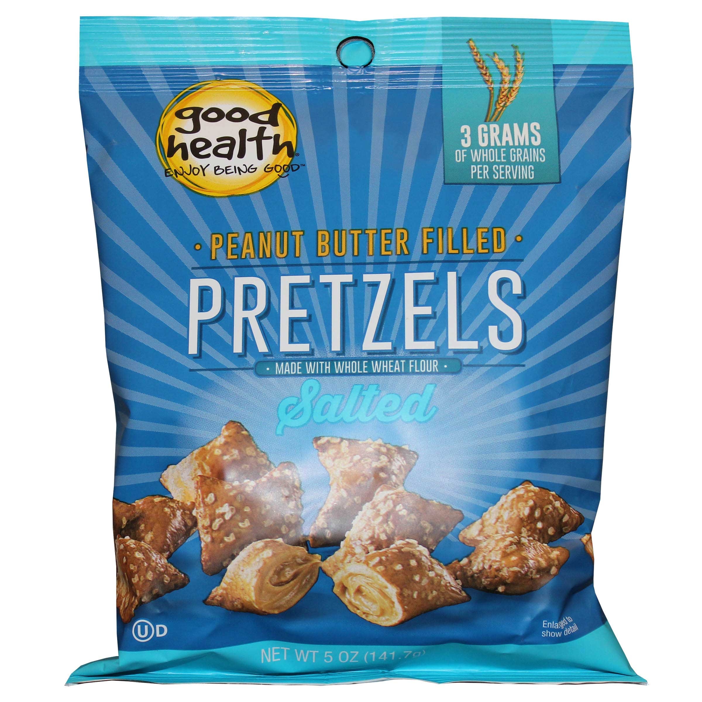 Good Health Natural Salted Peanut Butter Filled Pretzels, 5 Ounce -- 12 per case.