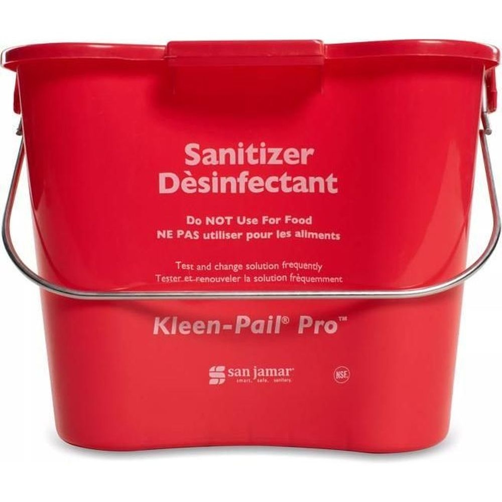 San Jamar Red Kleen-Pail Pro Pail, 3 Quart Capacity