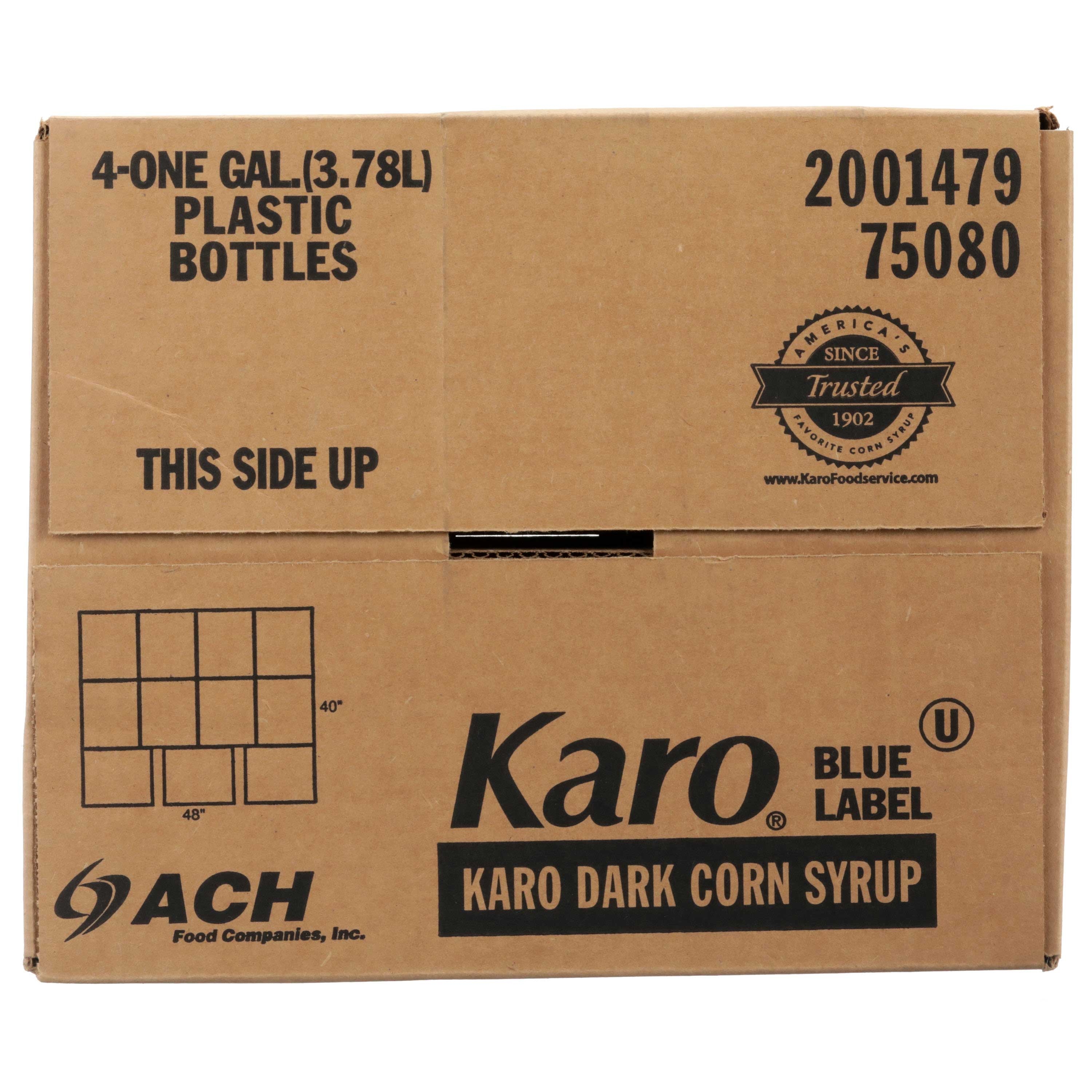 Karo Corn Syrup Blue Label Blend Dark 1 Gallon -- 4 Case