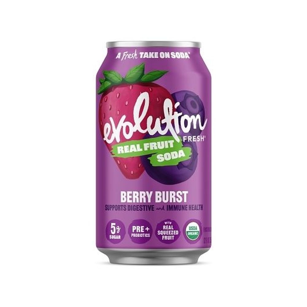 Evolution Fresh Organic Berry Burst Real Fruit Soda, 12 Fluid Ounce -- 6 per case