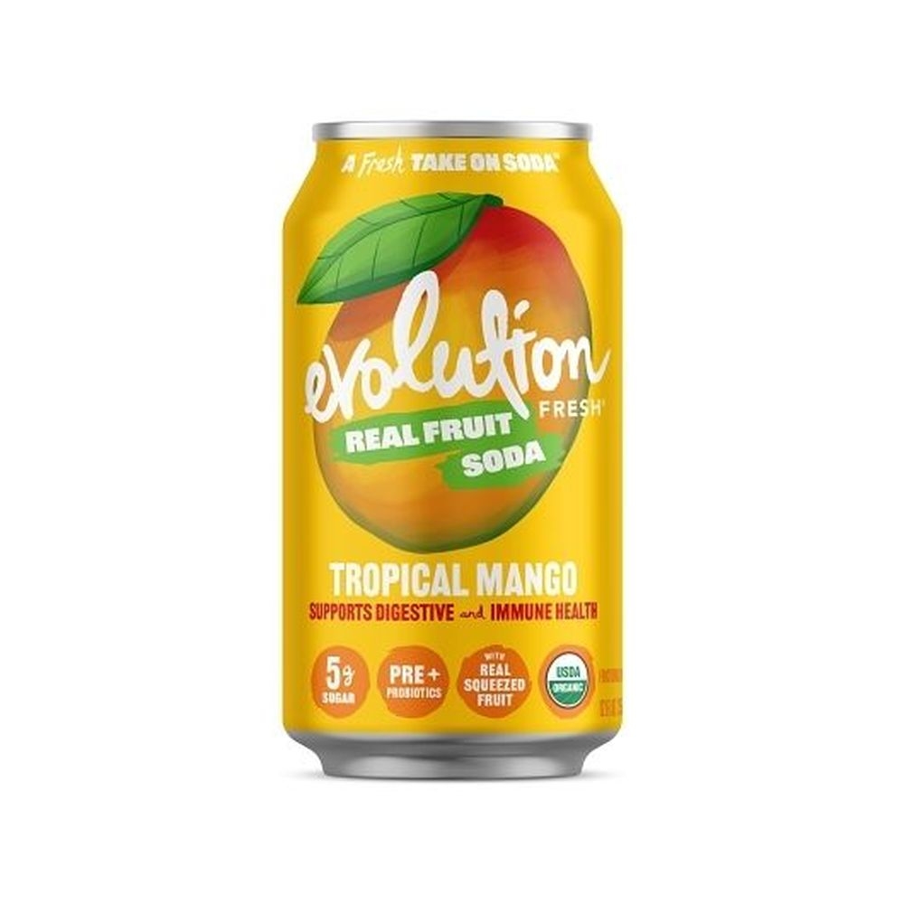 Evolution Fresh Tropical Mango Real Fruit Soda, 12 Fluid Ounce -- 6 per case
