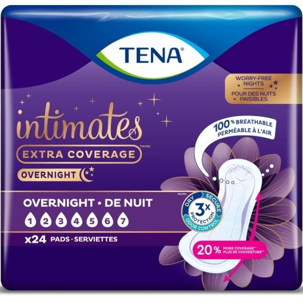 Tena Intimates Extra Coverage Pad, 24 count -- 3 per case