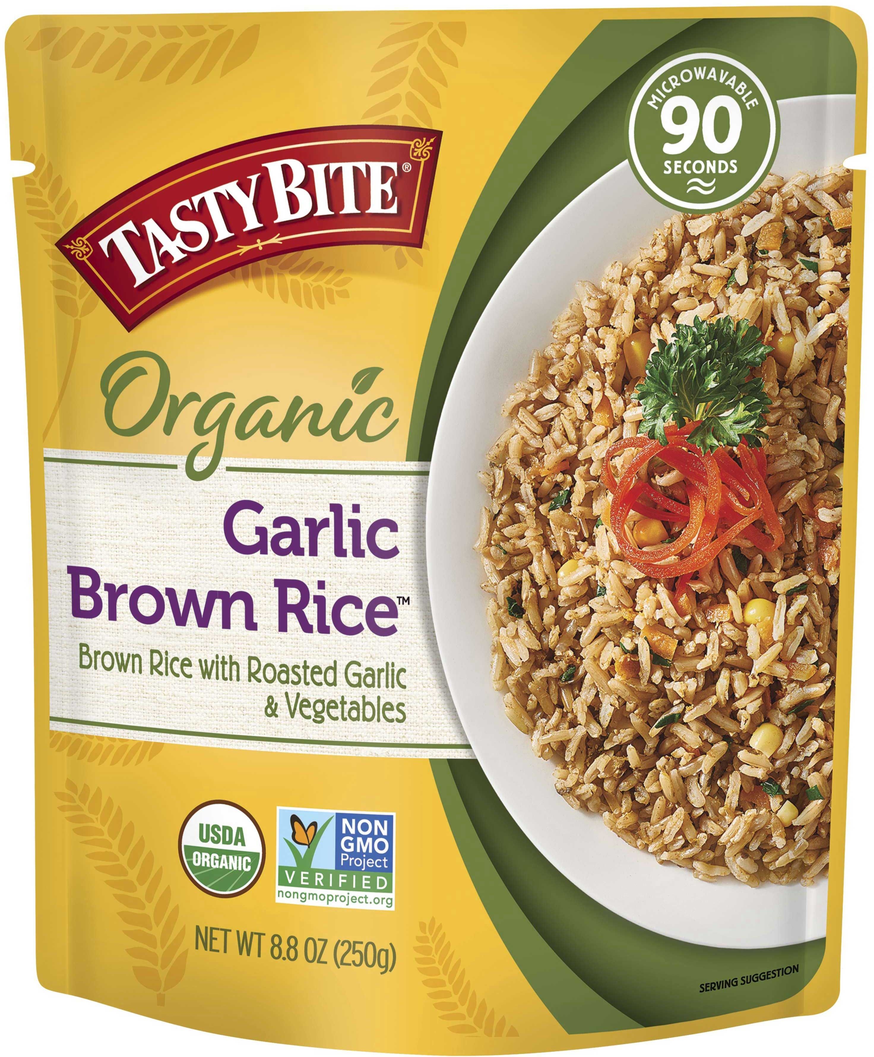 Tasty Bite Garlic Brown Rice, 8.8 Ounce -- 12 per case
