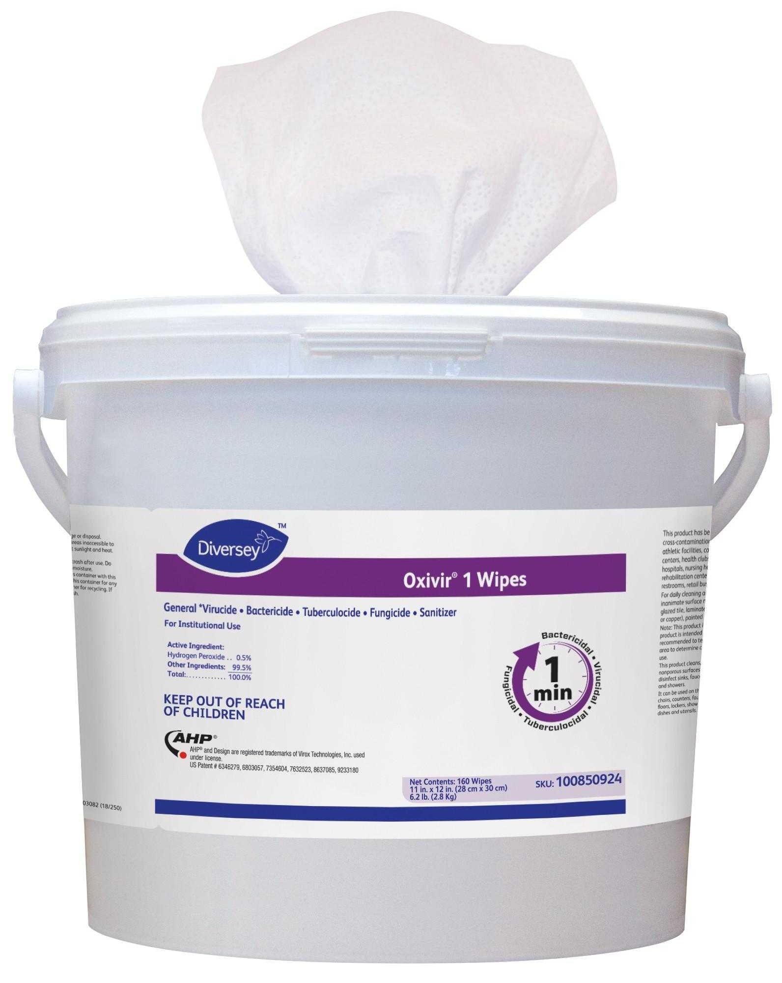 Oxivir Disinfectant Cleaner Wipes - Bucket, 160 count per pack -- 4 per case