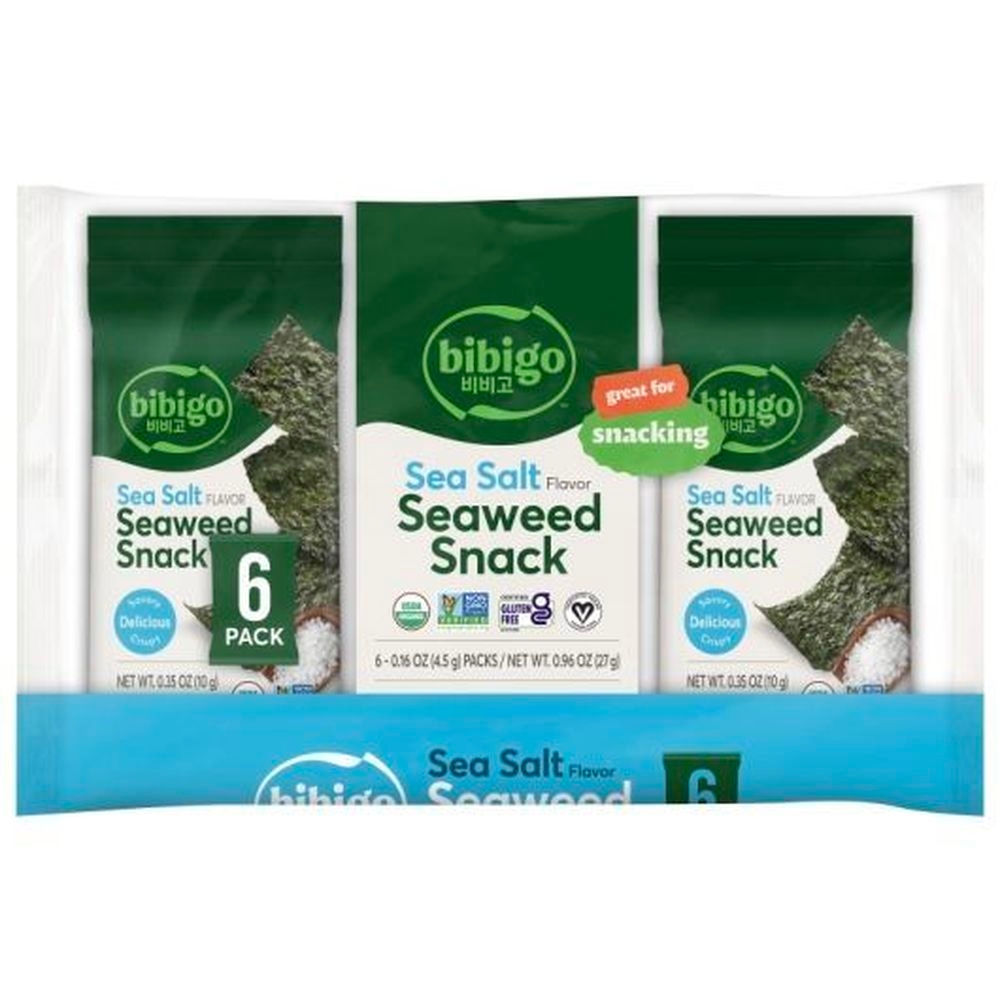 Bibigo Sea Salt Flavor Seaweed Snacks, 0.16 Ounce -- 36 per case