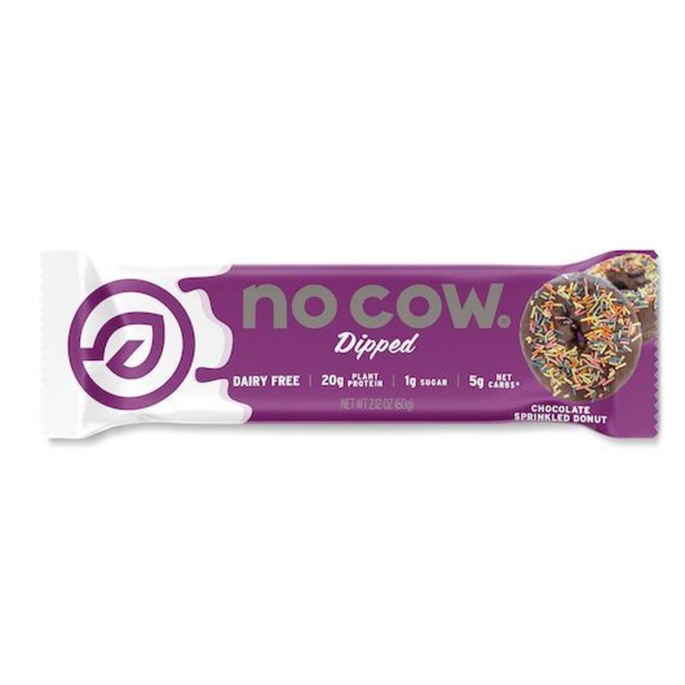 No Cow Dipped Chocolate Sprinkled Donut Protein Bar, 2.12 Ounce -- 72 per case