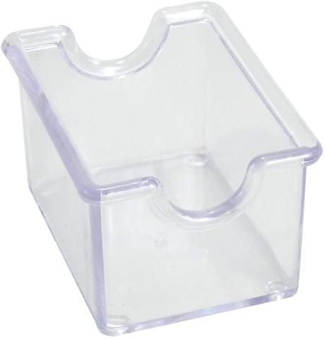 Winco Plastic Clear Sugar Packet Holder, 3 1/2 x 2 1/2 x 2 inch -- 72 per case