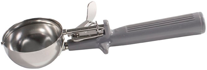 Winco Deluxe Stainless Steel One-Piece Gray Handle Size 8 Ice Cream Disher, 4 Ounce -- 36 per case
