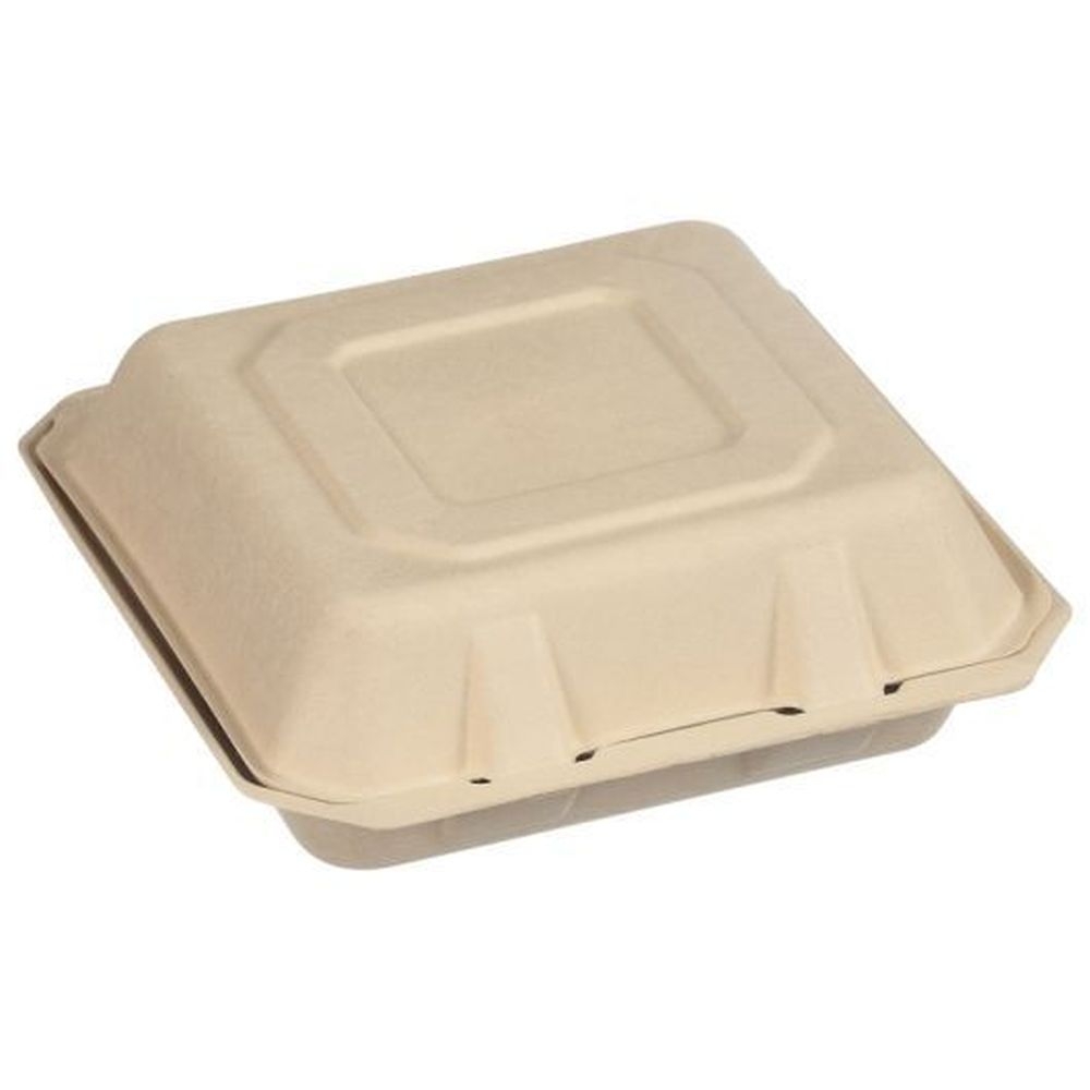 Tellus 9 x 9 inch 3 Compartment Disposable Clamshell, 50 count -- 4 per case