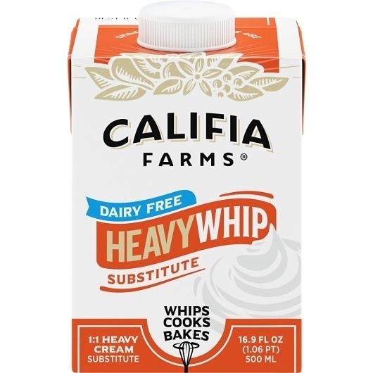Califia Farms Heavy Whip Dairy Free Heavy Cream Substitute, 16.9 Fluid Ounce -- 6 per case